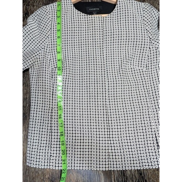 Talbots Cotton Blend Jacquard Jacket White Black Size 2 Petite - Picture 6 of 6
